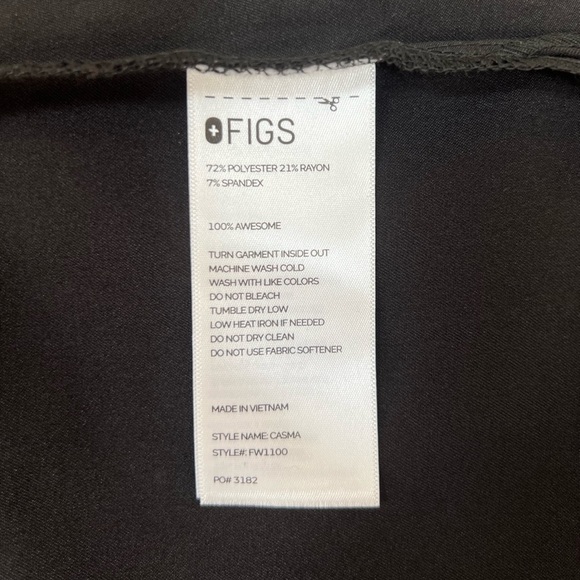 FIGS Casma Three-Pocket Black Scrub Top, size XXL - Picture 7 of 7